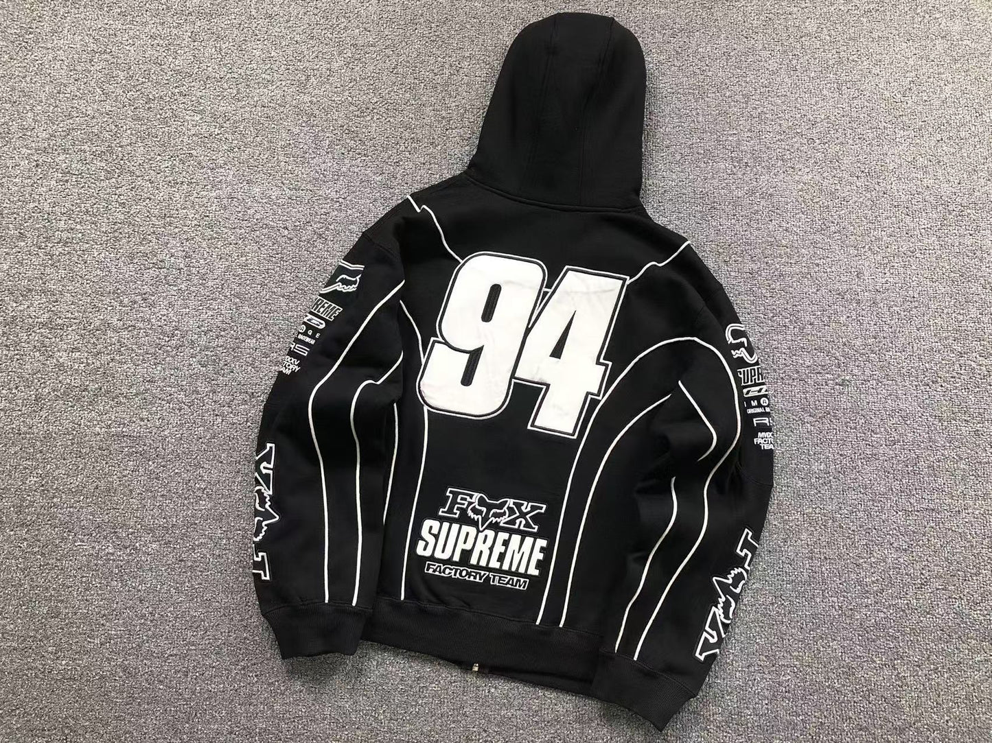 Supreme Fox Racing Zip Up Jacket Black