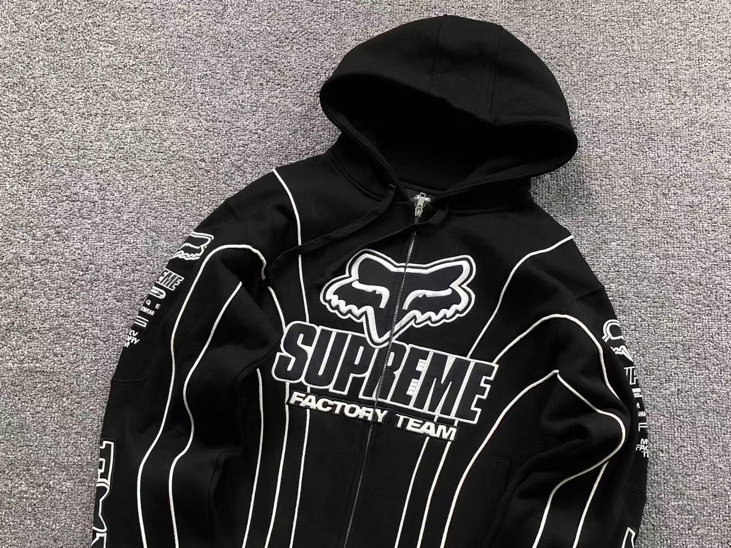 Supreme Fox Racing Zip Up Jacket Black