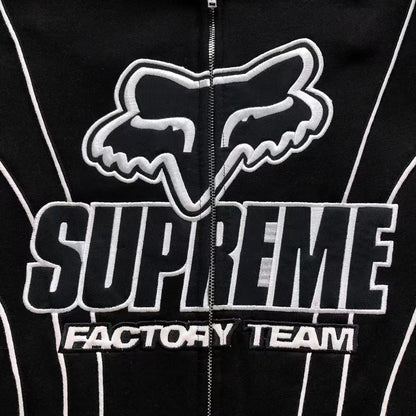 Supreme Fox Racing Zip Up Jacket Black
