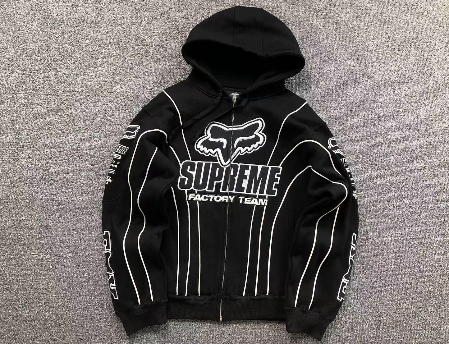 Supreme Fox Racing Zip Up Jacket Black