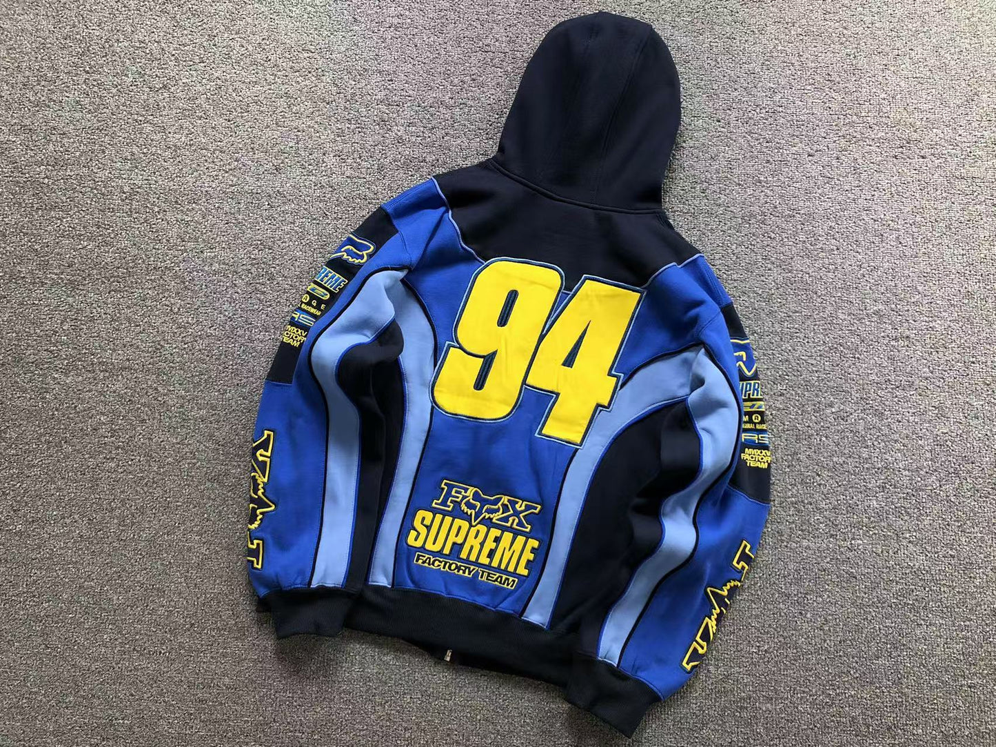 Supreme Fox Racing Zip Up Jacket Blue