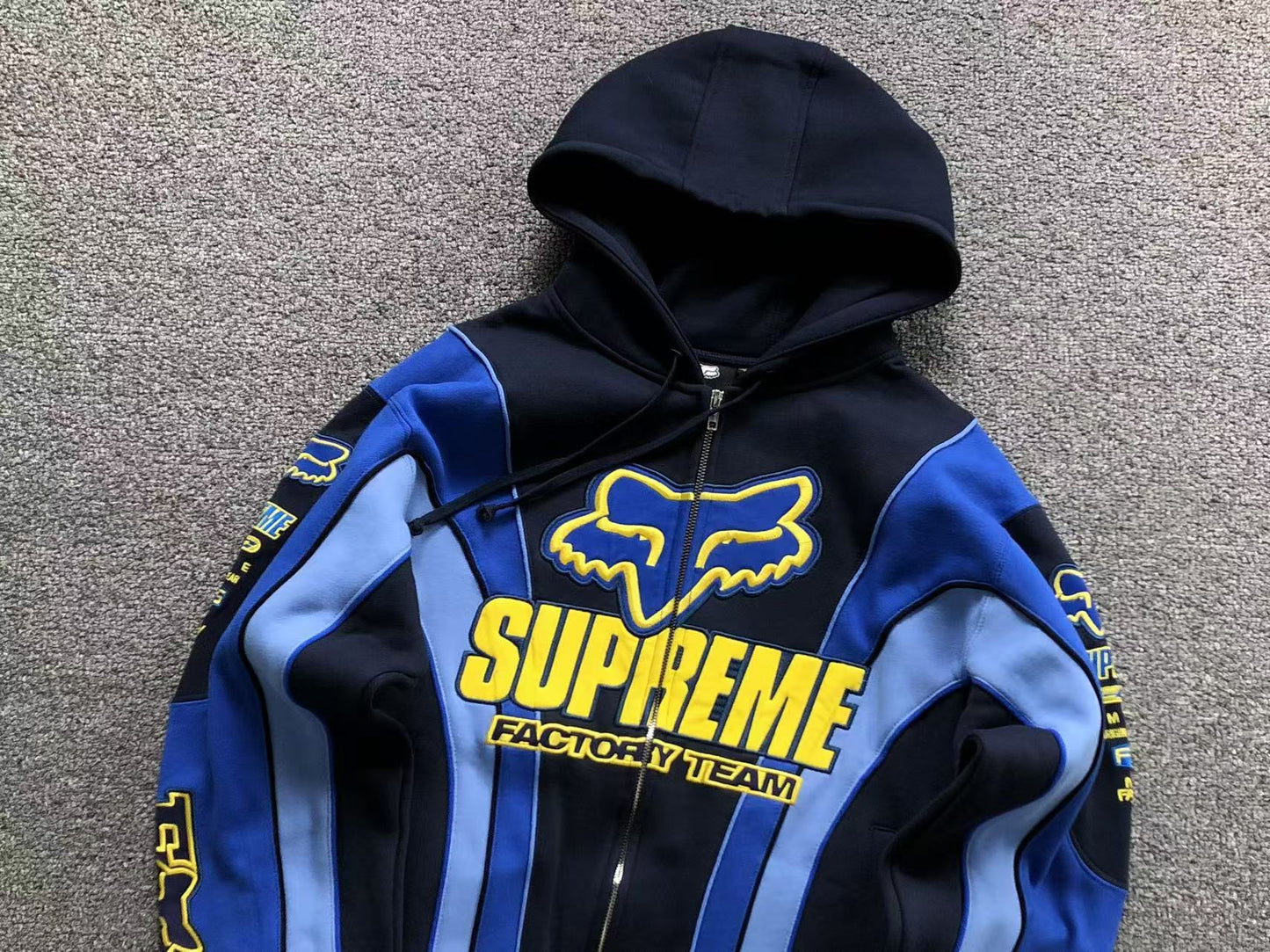 Supreme Fox Racing Zip Up Jacket Blue