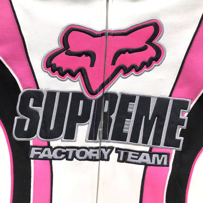 Supreme Fox Racing Zip Up Jacket White