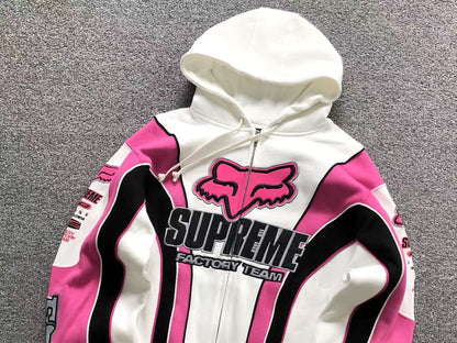 Supreme Fox Racing Zip Up Jacket White