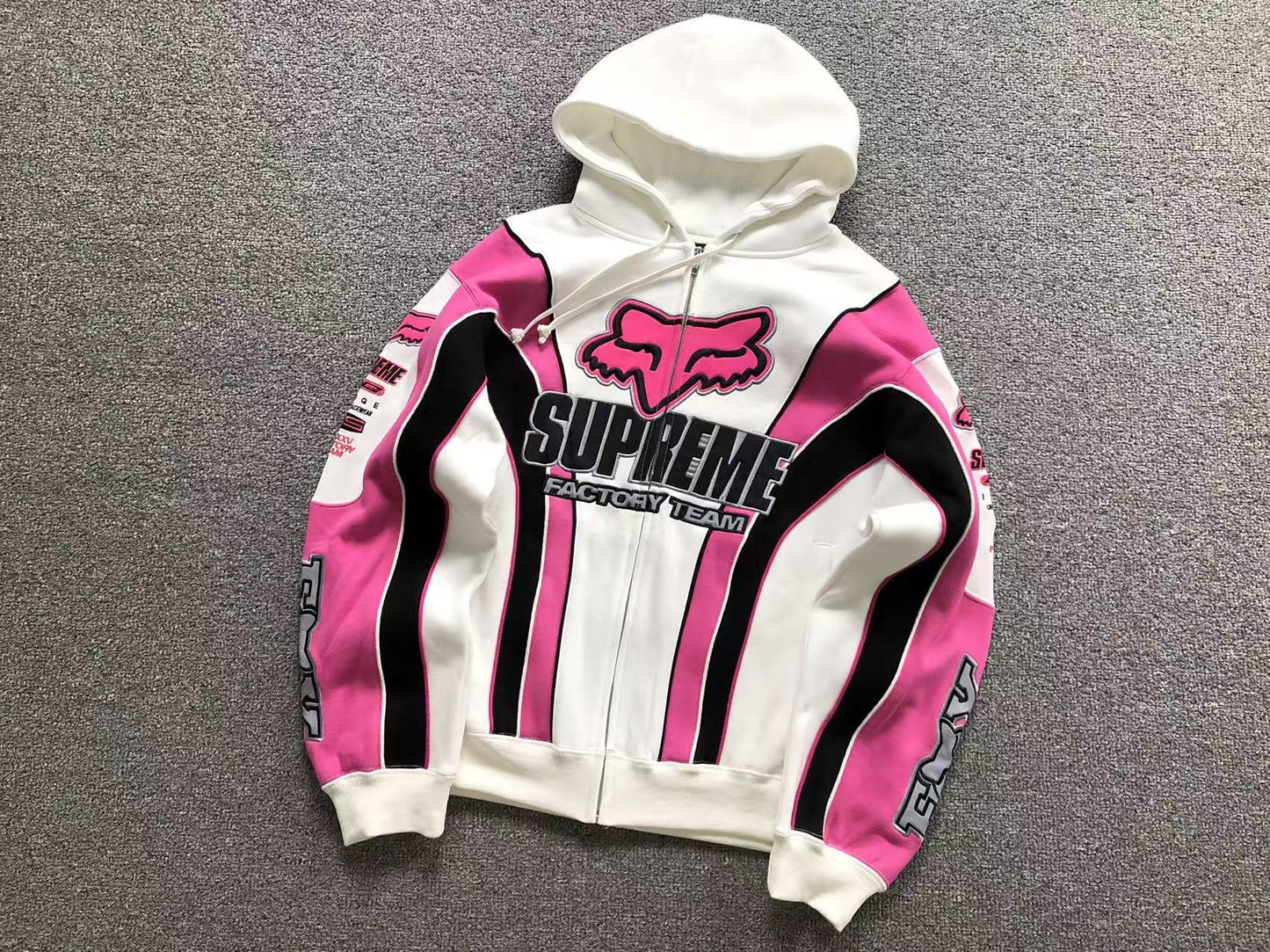 Supreme Fox Racing Zip Up Jacket White