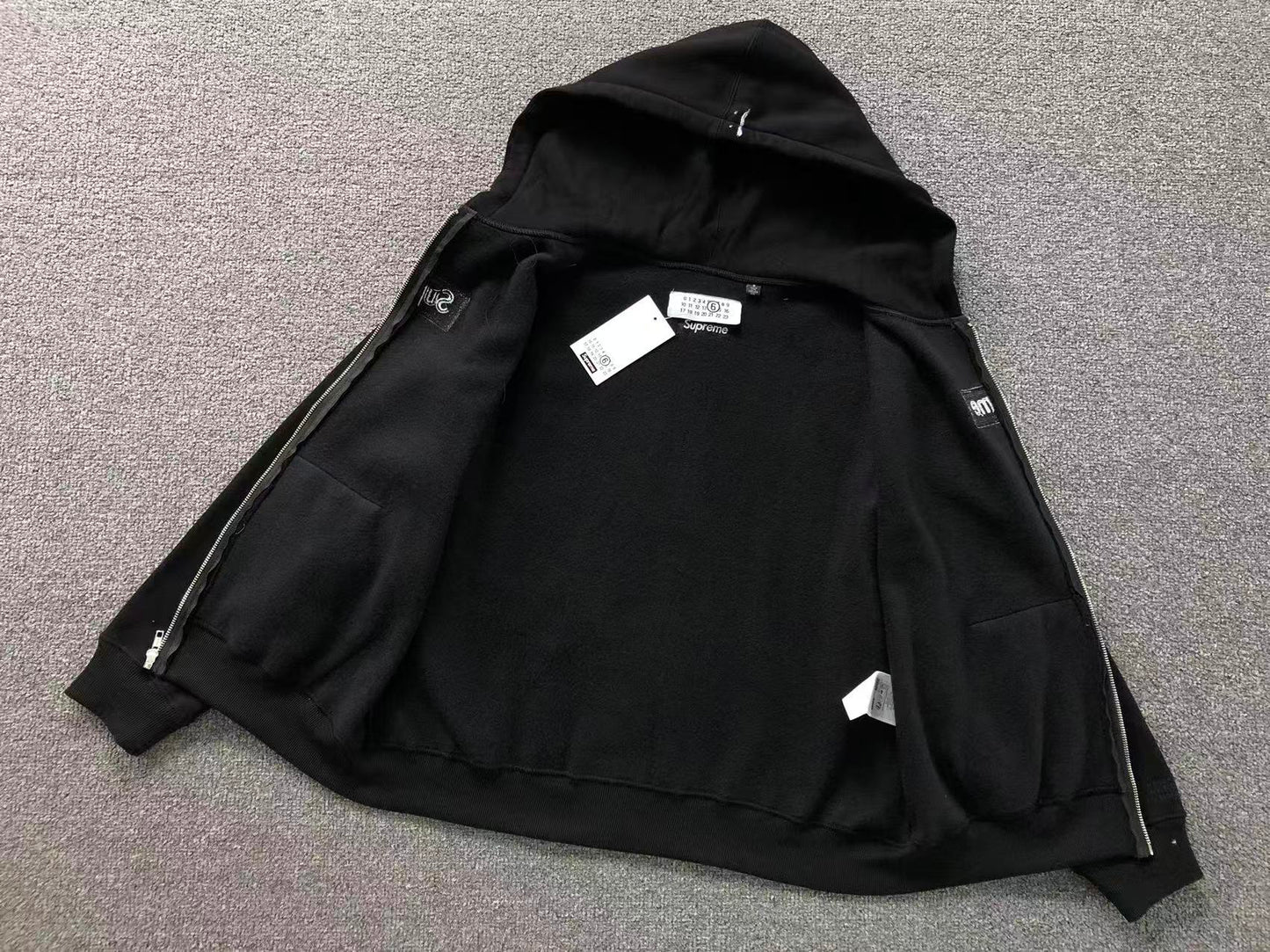 Supreme MM6 Maison Margiela Box Logo Zip Up Jacket Black