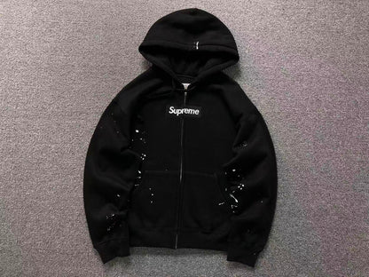 Supreme MM6 Maison Margiela Box Logo Zip Up Jacket Black