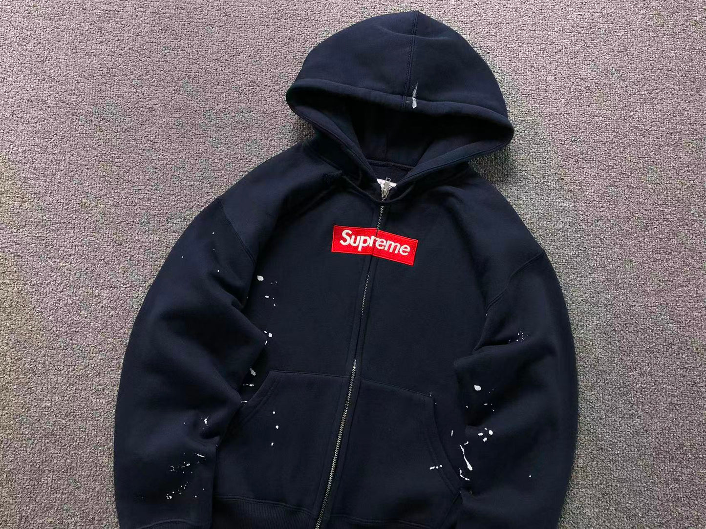 Supreme MM6 Maison Margiela Box Logo Zip Up Jacket Navy
