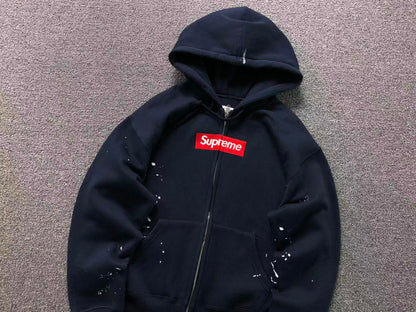 Supreme MM6 Maison Margiela Box Logo Zip Up Jacket Navy