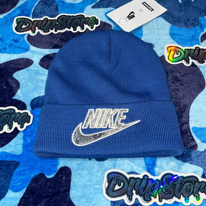 supreme-nike-snakeskin-beanie-blue-Drip Store Argentina