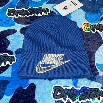 SUPREME NIKE SNAKESKIN GORRO BEANIE AZUL-Drip Store Argentina
