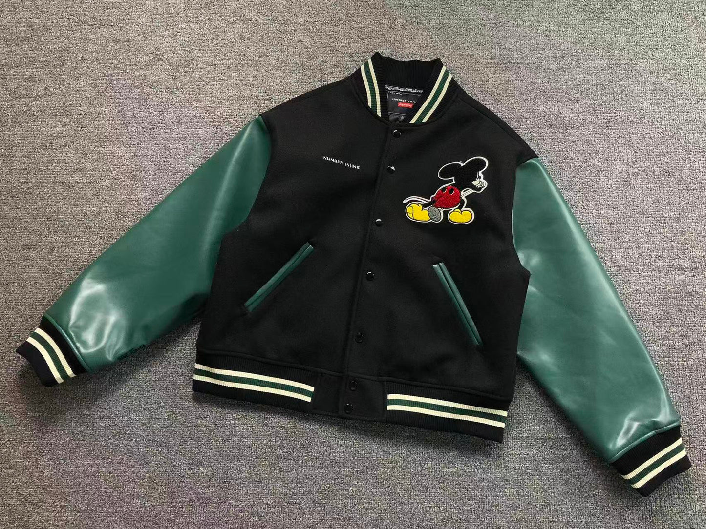 Supreme Number (N)ine Mickey Varsity Jacket Black