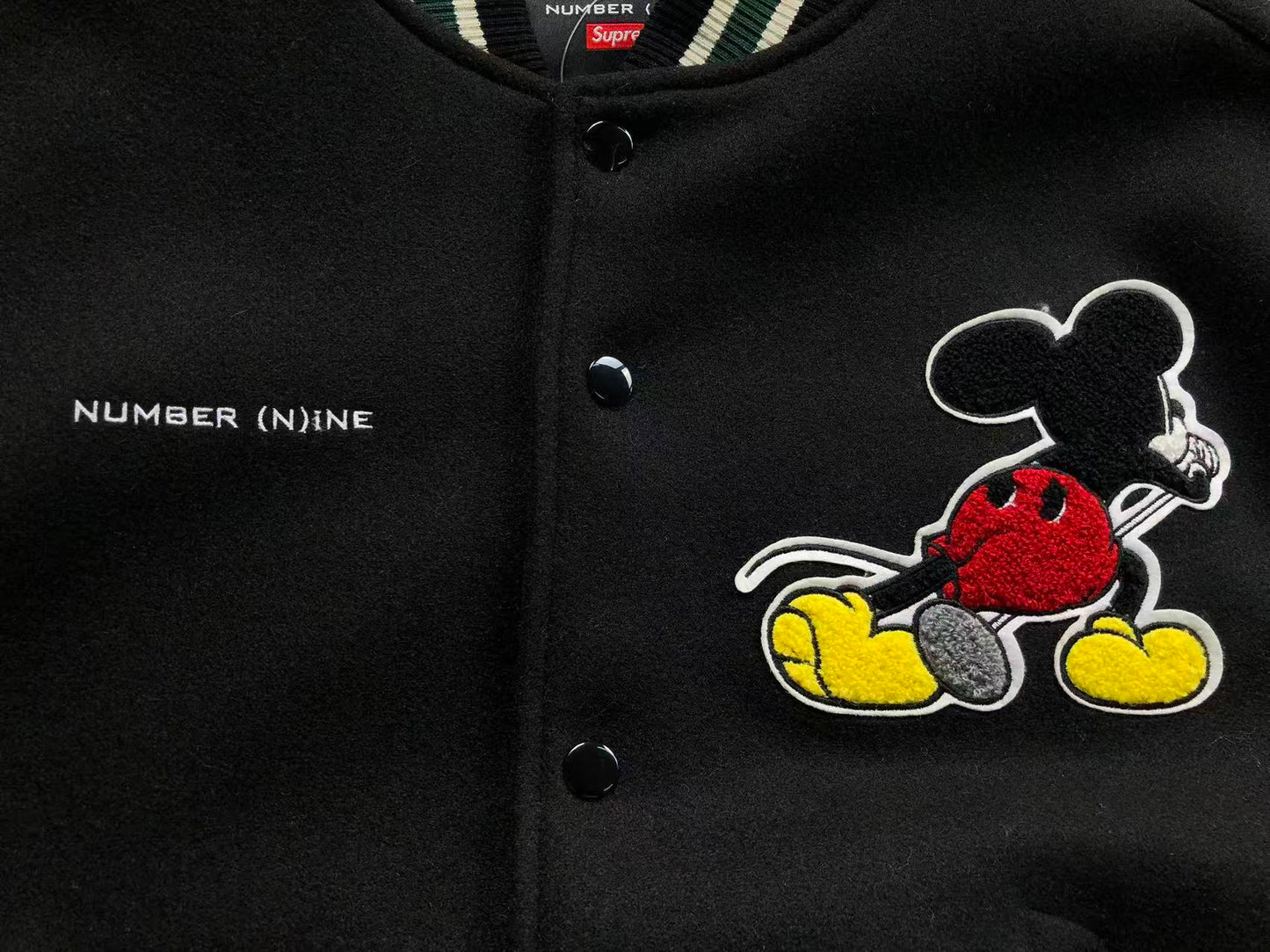 Supreme Number (N)ine Mickey Varsity Jacket Black