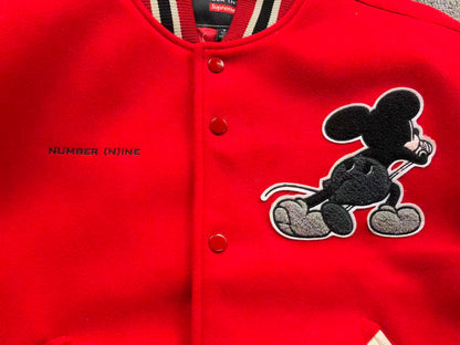 Supreme Number (N)ine Mickey Varsity Jacket Red