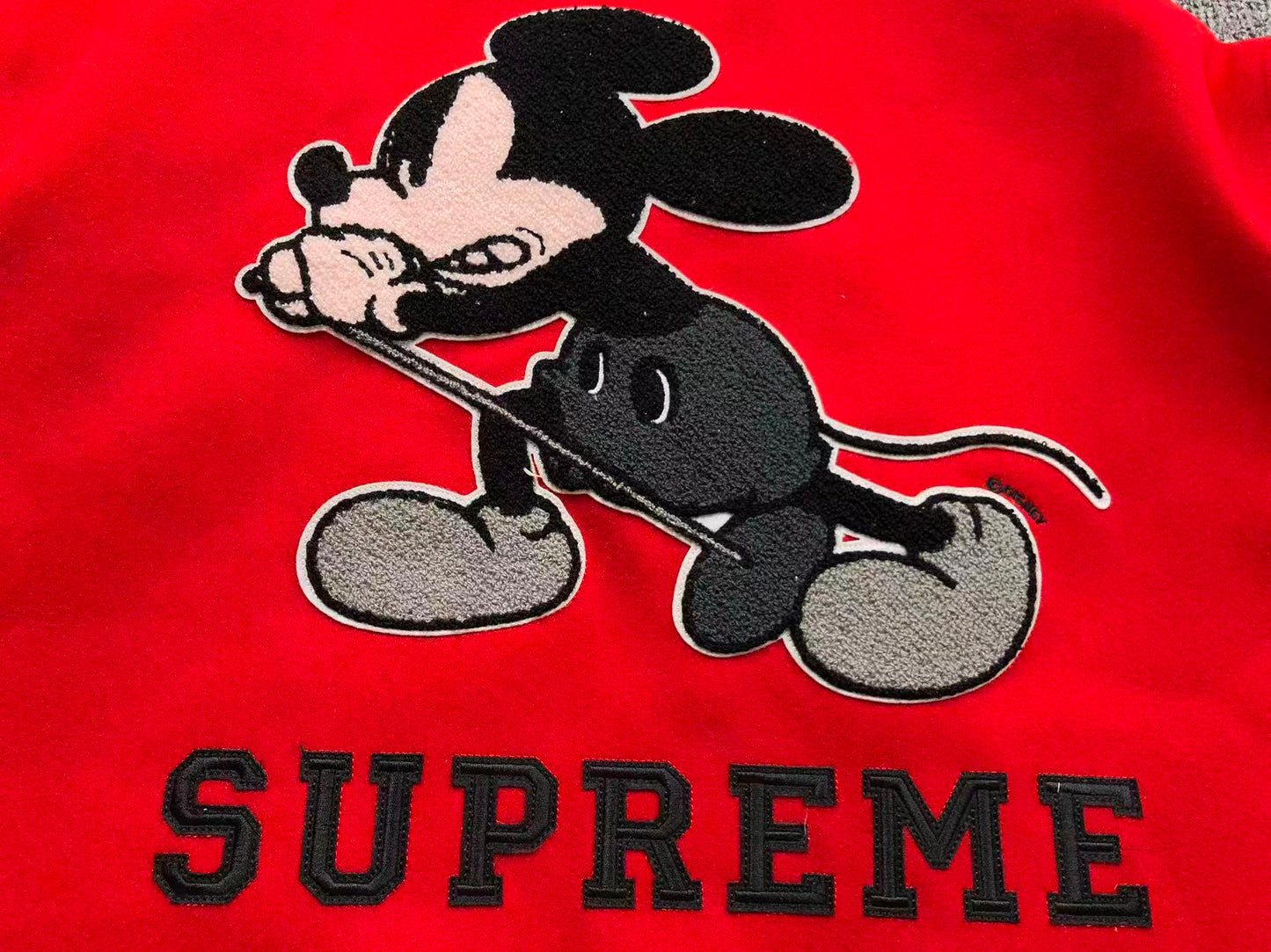 Supreme Number (N)ine Mickey Varsity Jacket Red