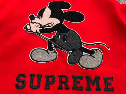 Supreme Number (N)ine Mickey Varsity Jacket Red
