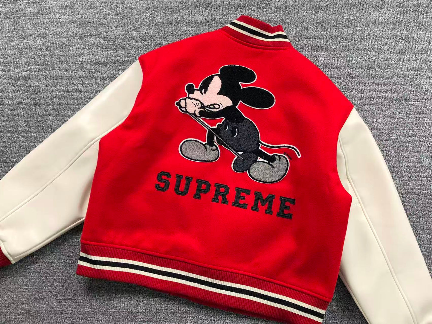 Supreme Number (N)ine Mickey Varsity Jacket Red