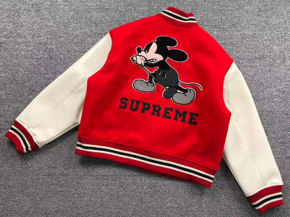 Supreme Number (N)ine Mickey Varsity Jacket Red