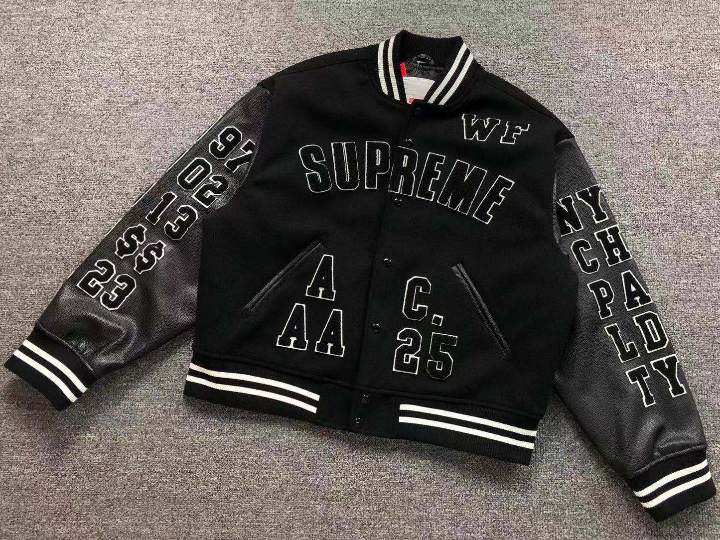 Supreme Praises Varsity Jacket Black