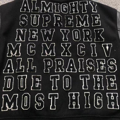 Supreme Praises Varsity Jacket Black