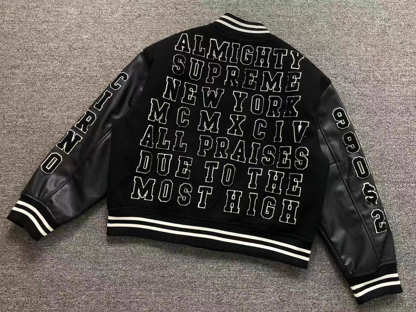 Supreme Praises Varsity Jacket Black