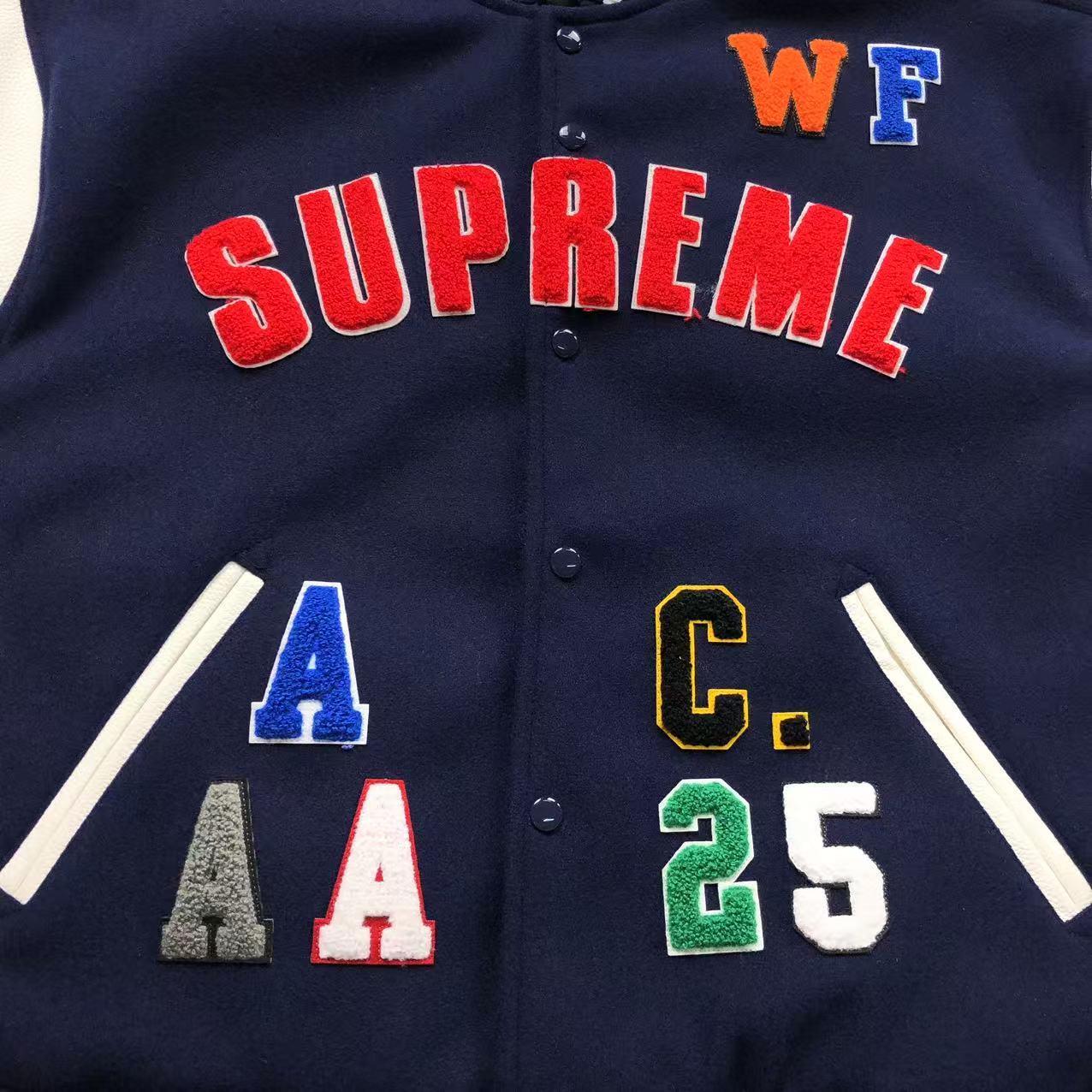 Supreme Praises Varsity Jacket Navy