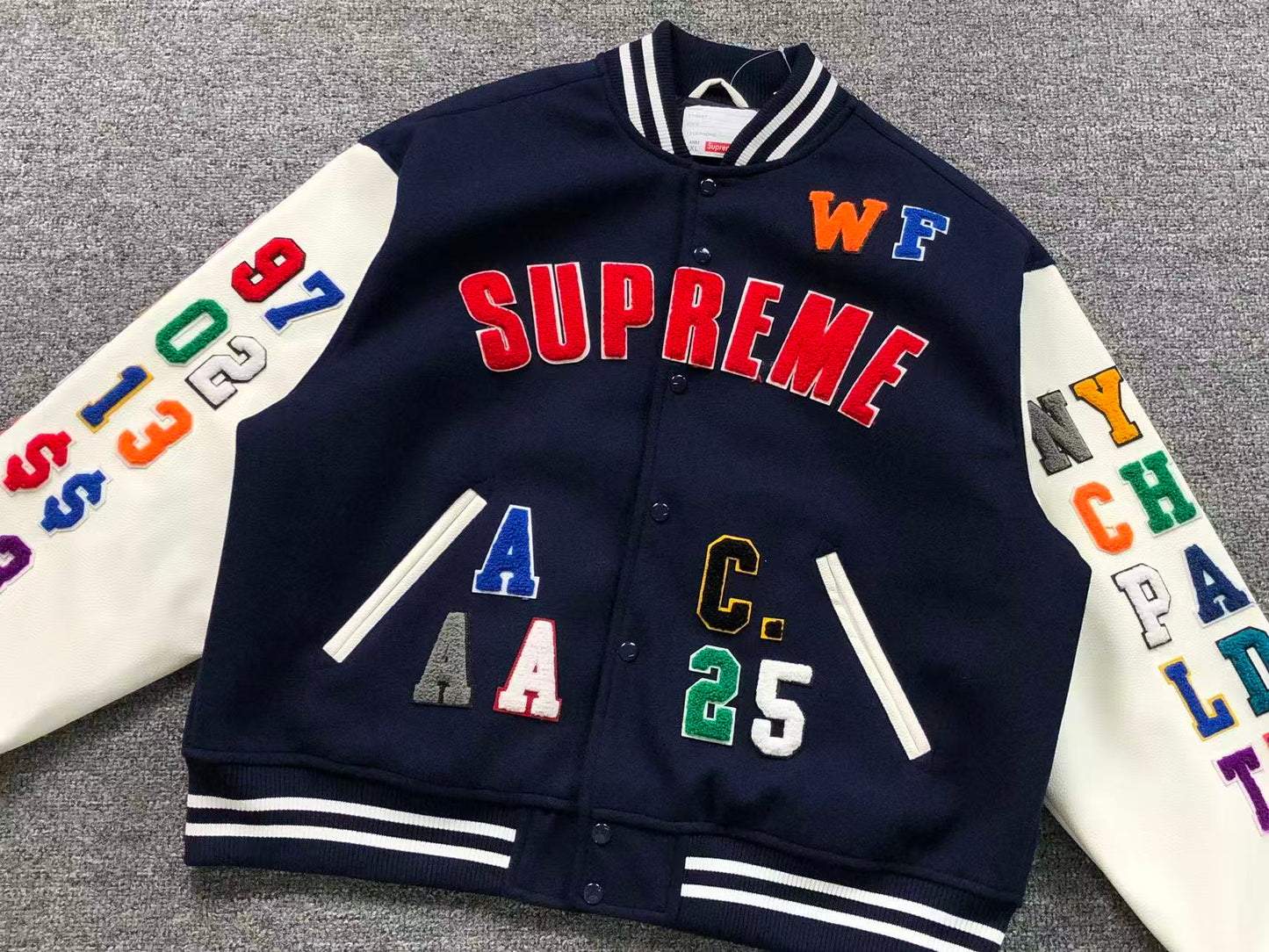 Supreme Praises Varsity Jacket Navy