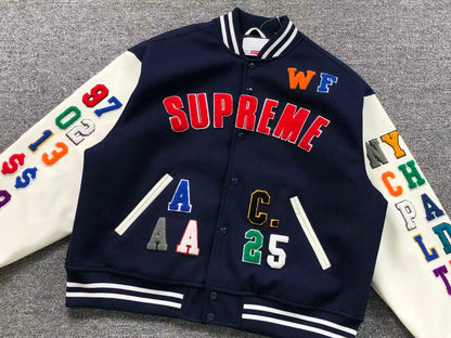 Supreme Praises Varsity Jacket Navy