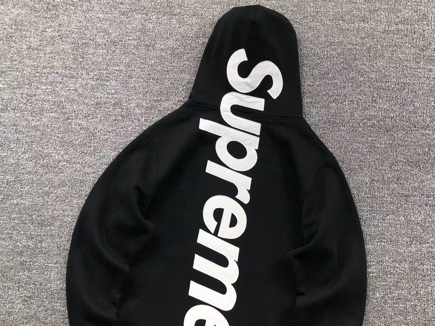 Supreme Satin Appliqué Hoodie Black