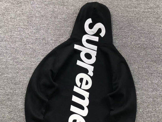Supreme Satin Appliqué Hoodie Black
