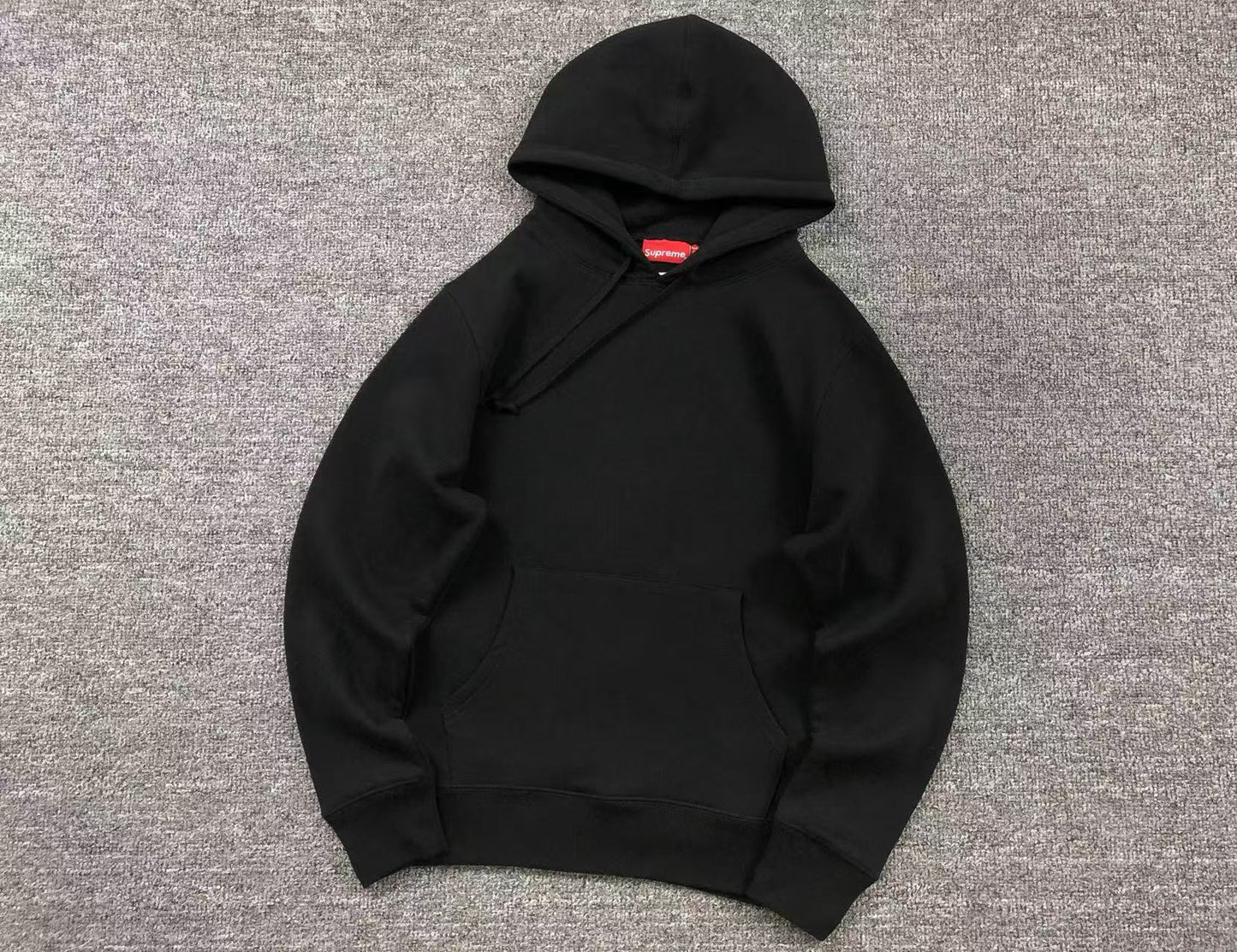 Supreme Satin Appliqué Hoodie Black