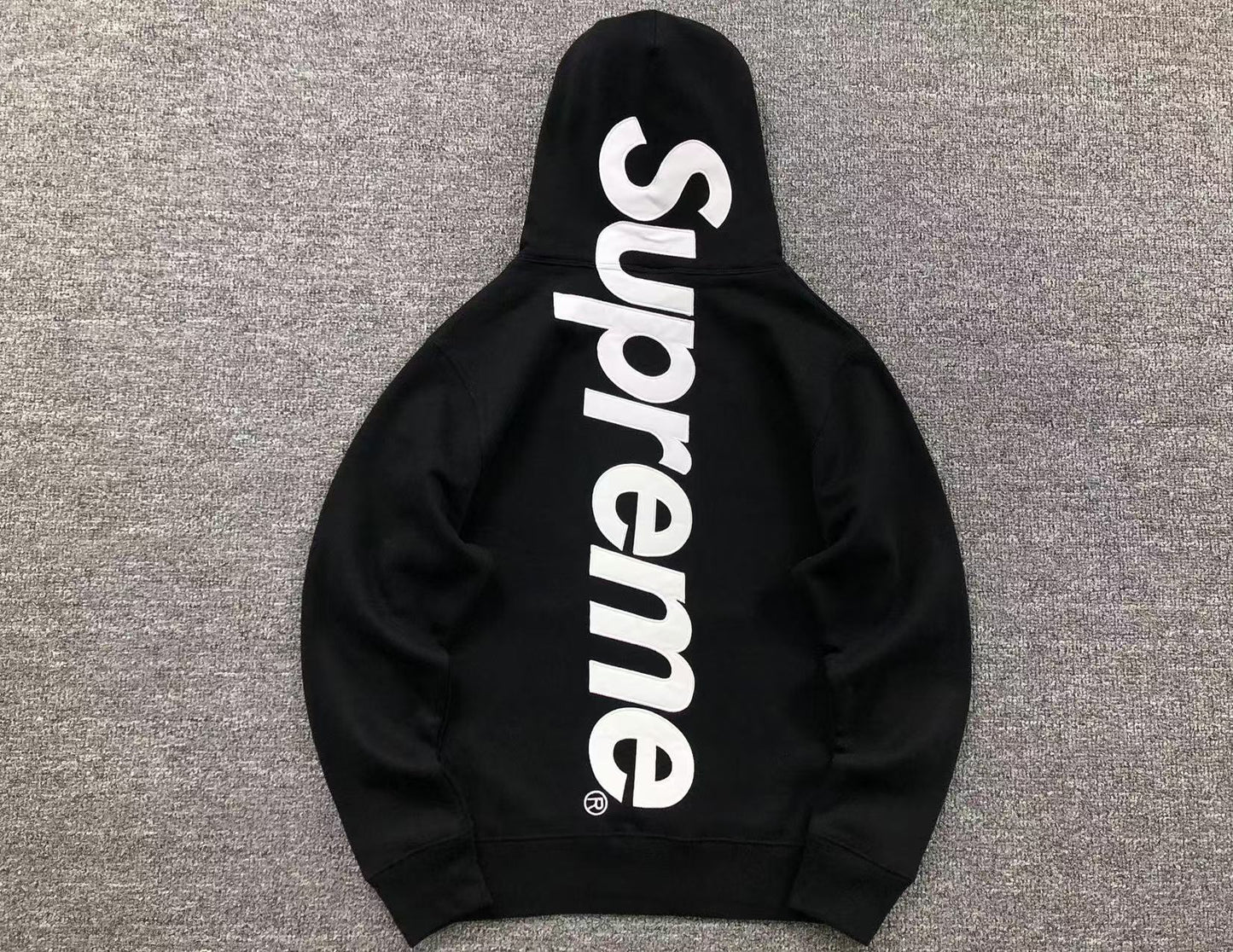 Supreme Satin Appliqué Hoodie Black