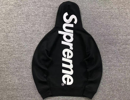 Supreme Satin Appliqué Hoodie Black