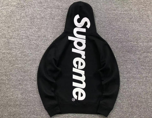 Supreme Satin Appliqué Hoodie Black