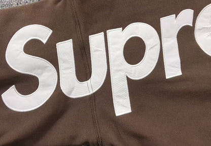 Supreme Satin Appliqué Hoodie Brown