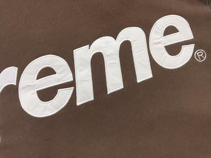 Supreme Satin Appliqué Hoodie Brown