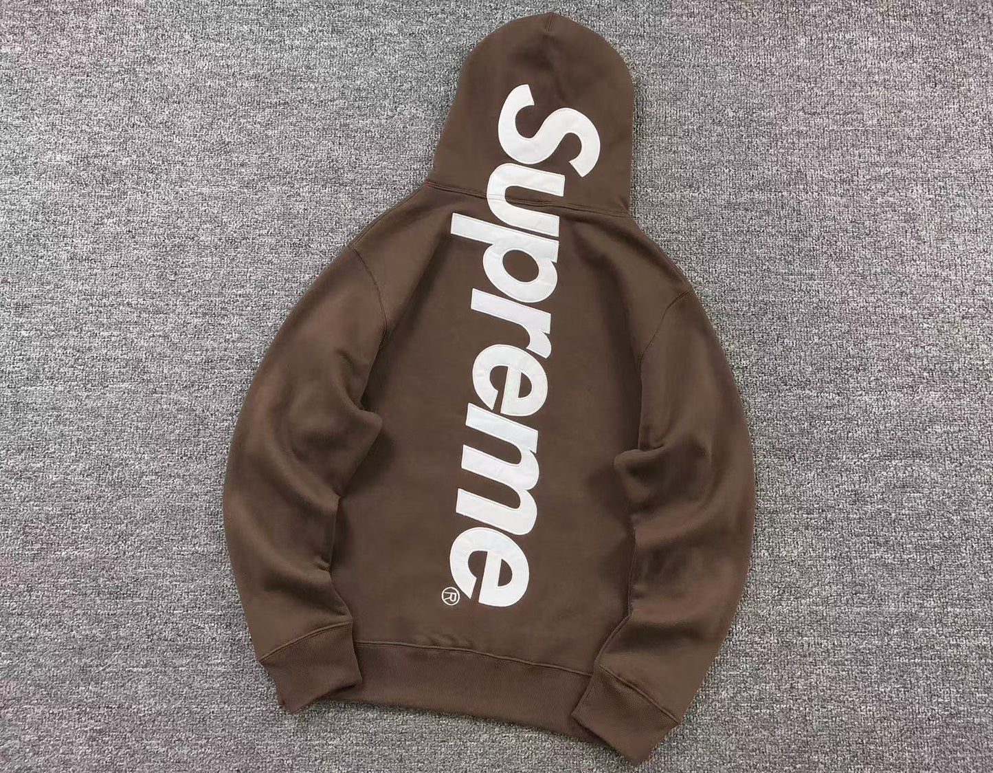 Supreme Satin Appliqué Hoodie Brown