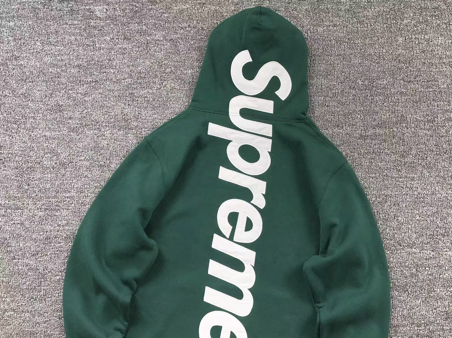 Supreme Satin Appliqué Hoodie Green