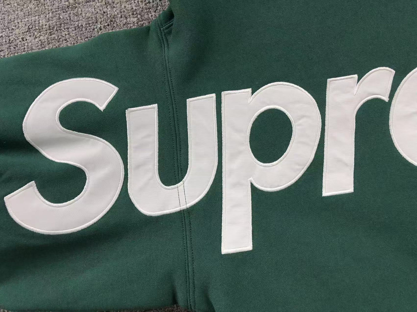 Supreme Satin Appliqué Hoodie Green