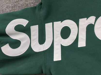 Supreme Satin Appliqué Hoodie Green