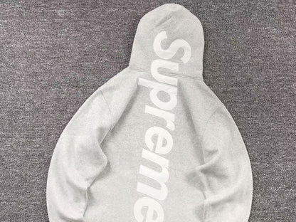 Supreme Satin Appliqué Hoodie Grey