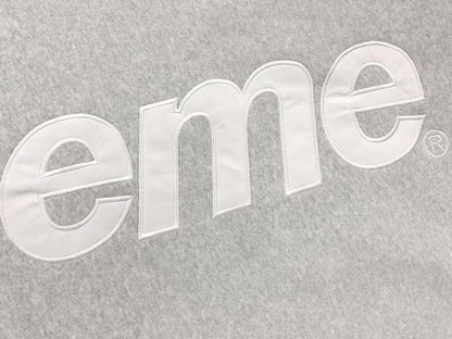 Supreme Satin Appliqué Hoodie Grey