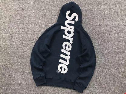 Supreme Satin Appliqué Hoodie Navy