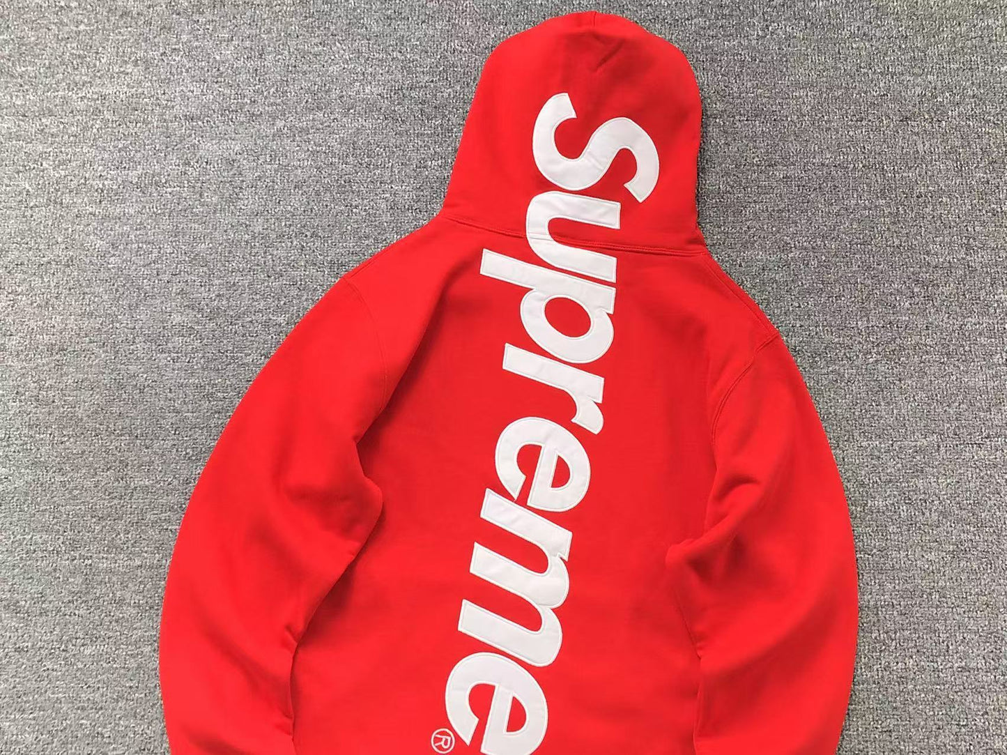 Supreme Satin Appliqué Hoodie Red