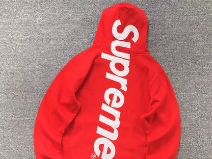 Supreme Satin Appliqué Hoodie Red