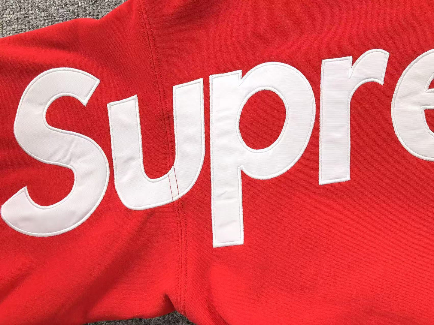 Supreme Satin Appliqué Hoodie Red
