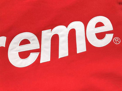 Supreme Satin Appliqué Hoodie Red
