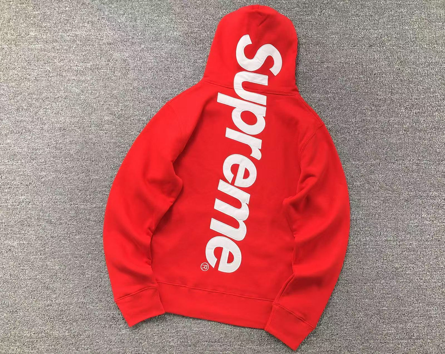 Supreme Satin Appliqué Hoodie Red