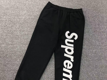 Supreme Satin Appliqué Sweatpants Black