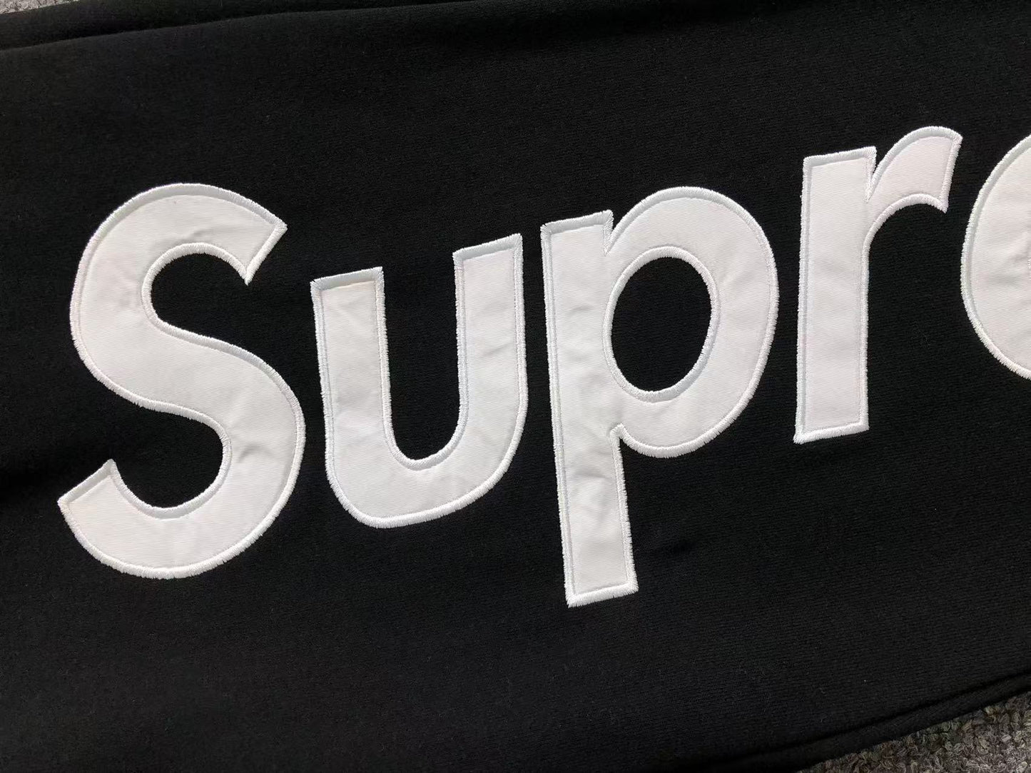 Supreme Satin Appliqué Sweatpants Black
